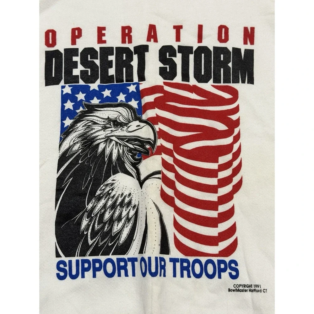 Vintage 1991 Operation Desert Storm Support Our Troops Sweatshirt Mens XL USA